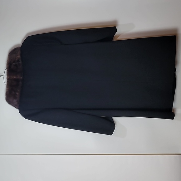Vintage~ Lady Gambrell Black Wool Coat w/Mink Fur Collar ~Old Money Core - Picture 10 of 11